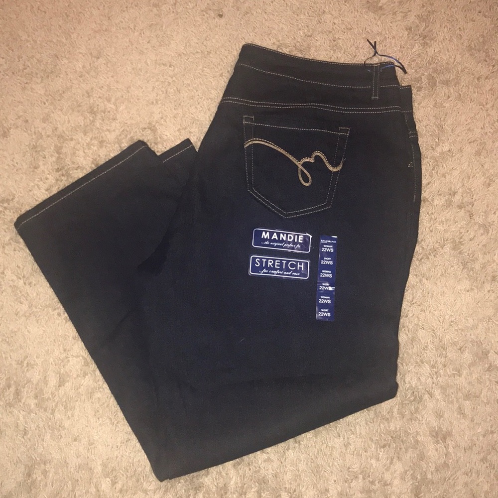Brand new dark wash jeans. 22 women’s short